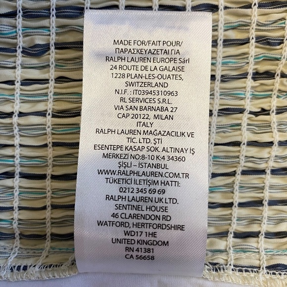 Lauren by Ralph Lauren, Bustier, Blue/White Vertical Stripes, V-Neck, Size 8 NWT - Picture 10 of 12